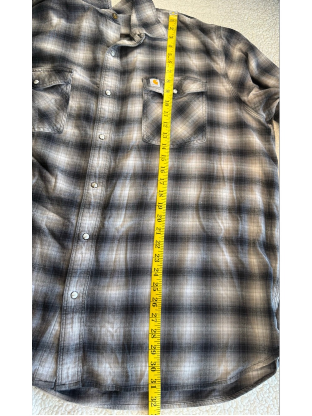 Carhartt Rugged Flex Hamilton Plaid Snap Front Flannel Shirt 3XL Gray 103855 - Picture 9 of 11